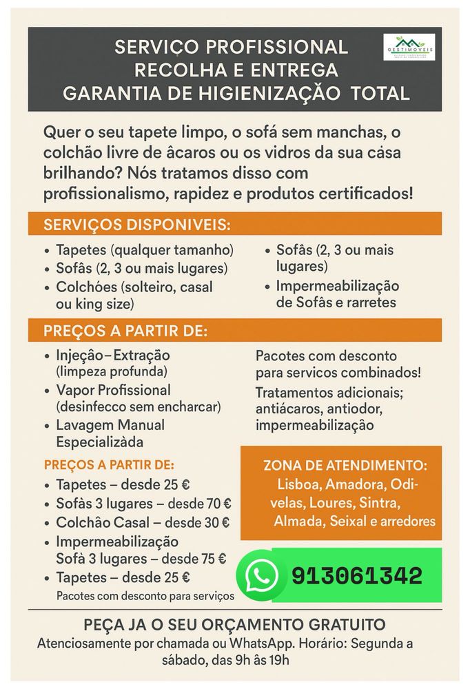 Lavagem Profissional de Sofás e Colchões