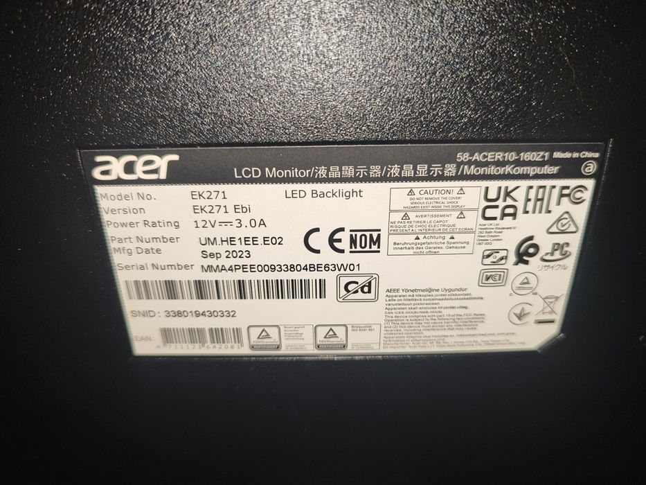 Монітор ACER EK271EBI