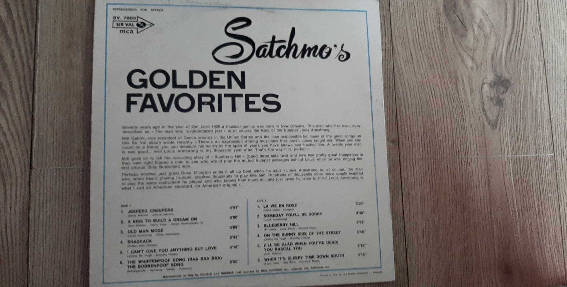 Louis Armstrong  “Satchmo`s Golden Favorites” - płyta winylowa
