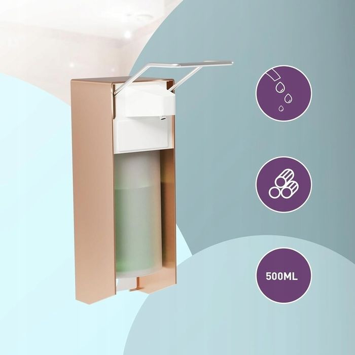 Ręczny Dozownik Do Mydła Plynu Dezynfekującego Na ścianę zloty 500 ml