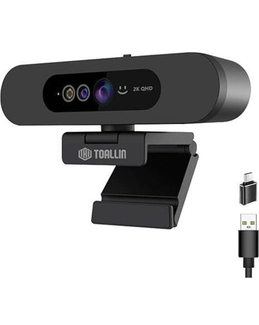Веб-камера TOALLIN 2K QHD з підтримкою Windows Hello, ІЧ-камера з розп
