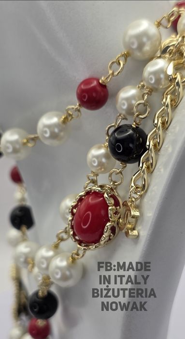 Korale sztuczne perły chanel 102cm
