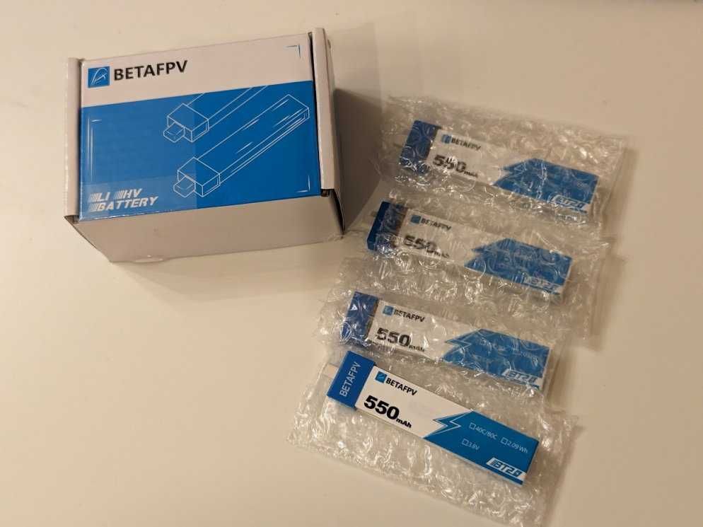 Акумулятори 1s LiPo BetaFPV 550mAh 3.8v для Meteor 75 pro. Батарея