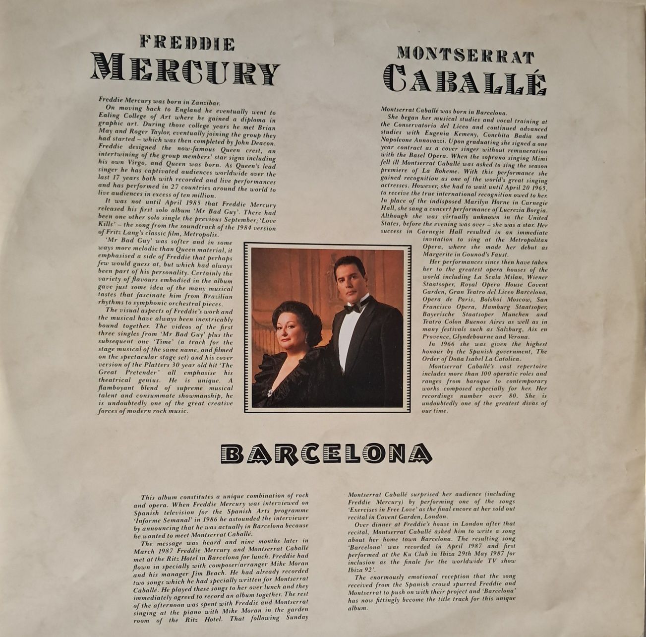 LP Freddie Mercury & Montserrat Caballé  - Barcelona
