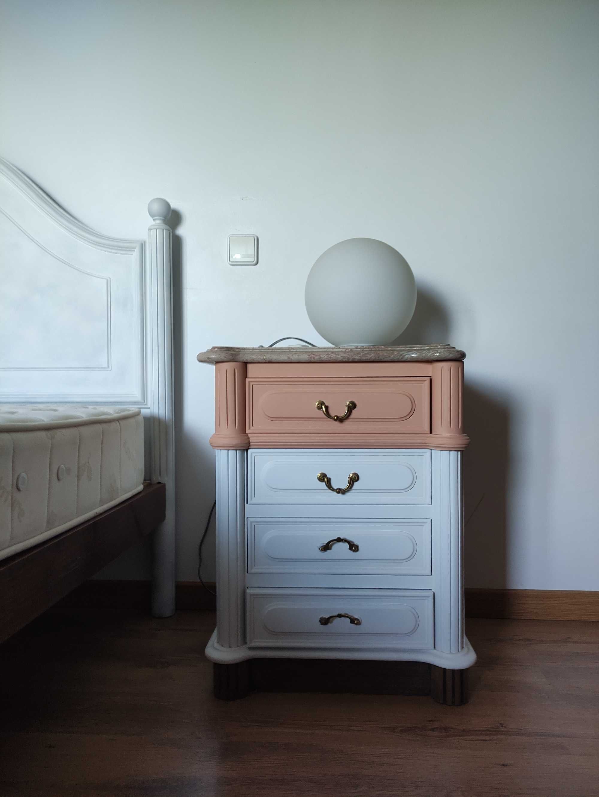 Conjunto Quarto Casal Madeira Maciça e Pedra c/ colchão incluído