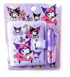 Kuromi piękny notes + długopis z Motywem Sanrio Hello Kitty Kawaii