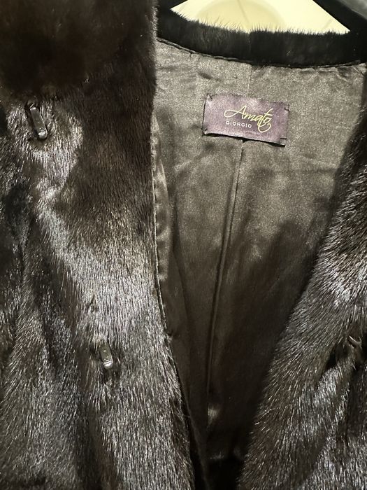 Норкова шуба з капюшоном blackglama