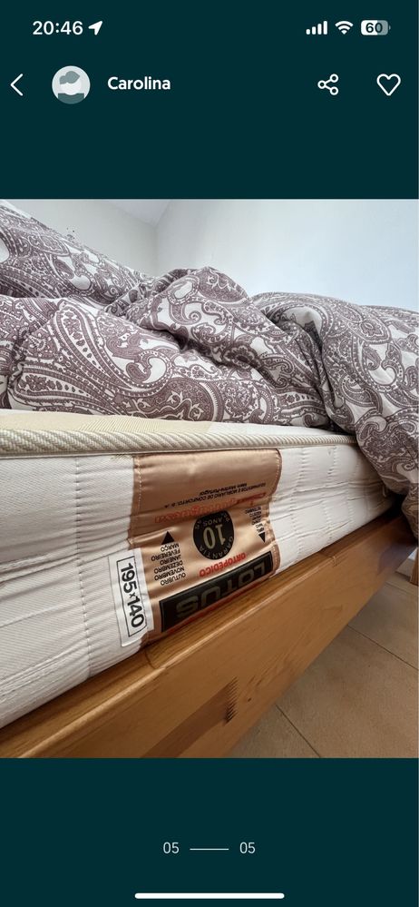 Cama de casal com estrado e colchao ortopedico 1.40x1.95