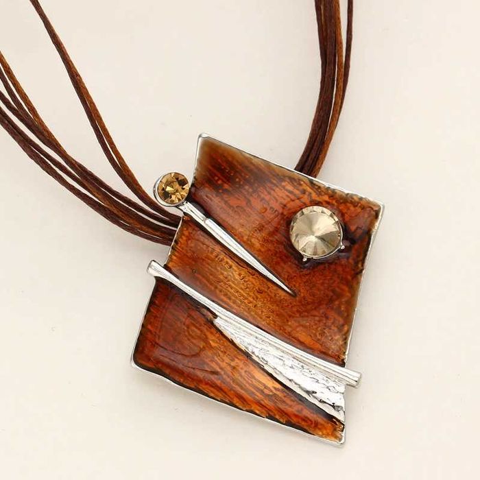 Colar + Brincos retro jóias multi cordas geometria jóias de strass