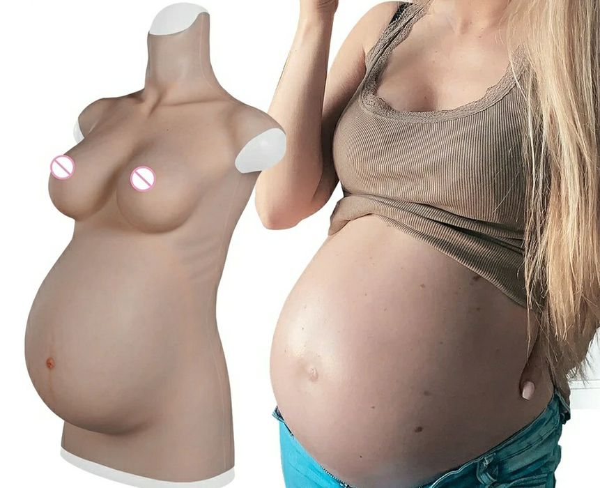 Barriga e Peito de Grávida Falsa Silicone Realista