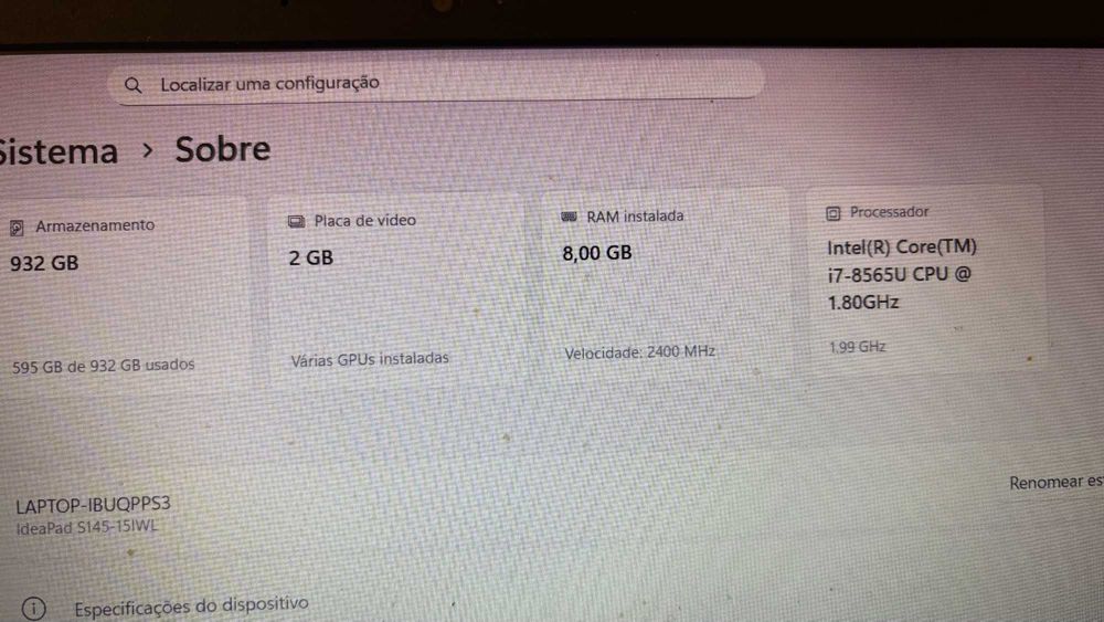 Notebook LeNovo - Usado