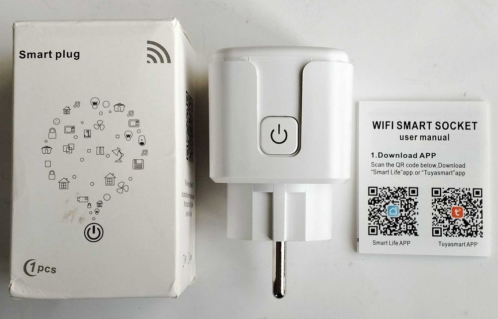 Розумна Wi-Fi розетка з енергомоніторингом 20А Tuya, Smart Life