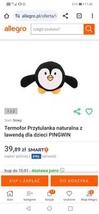 Przytulanka z lawendą pingwinek