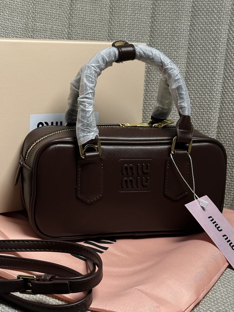 Сумка miu miu міу міу шоколодного кольору