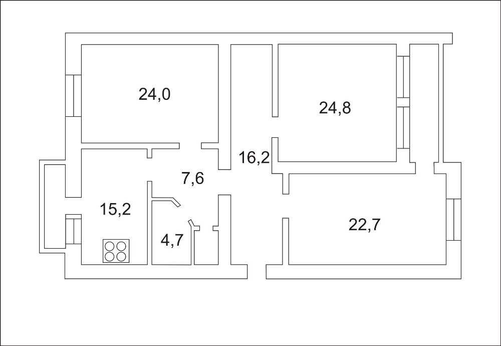 3-х кімнатна квартира, Центр, бул. Шевченка 135