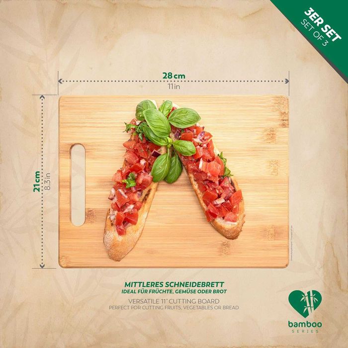 Bambusowe deski do krojenia 3 szt. trwałe drewna Bamboo ECO Friendly