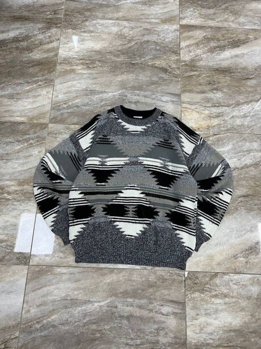 Вінтажний оверсайз світер oversize sweater rap широкий вязаний свитер