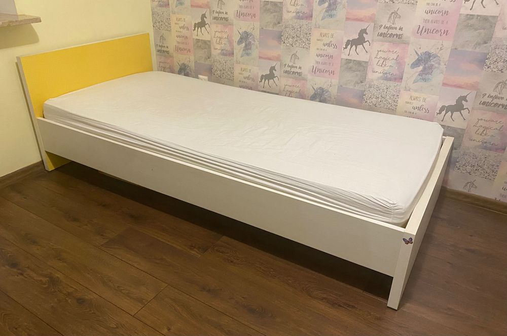 Meble Lemonade, Mobi młodzieżowe, dziecięce biały i żółty 5 elementów