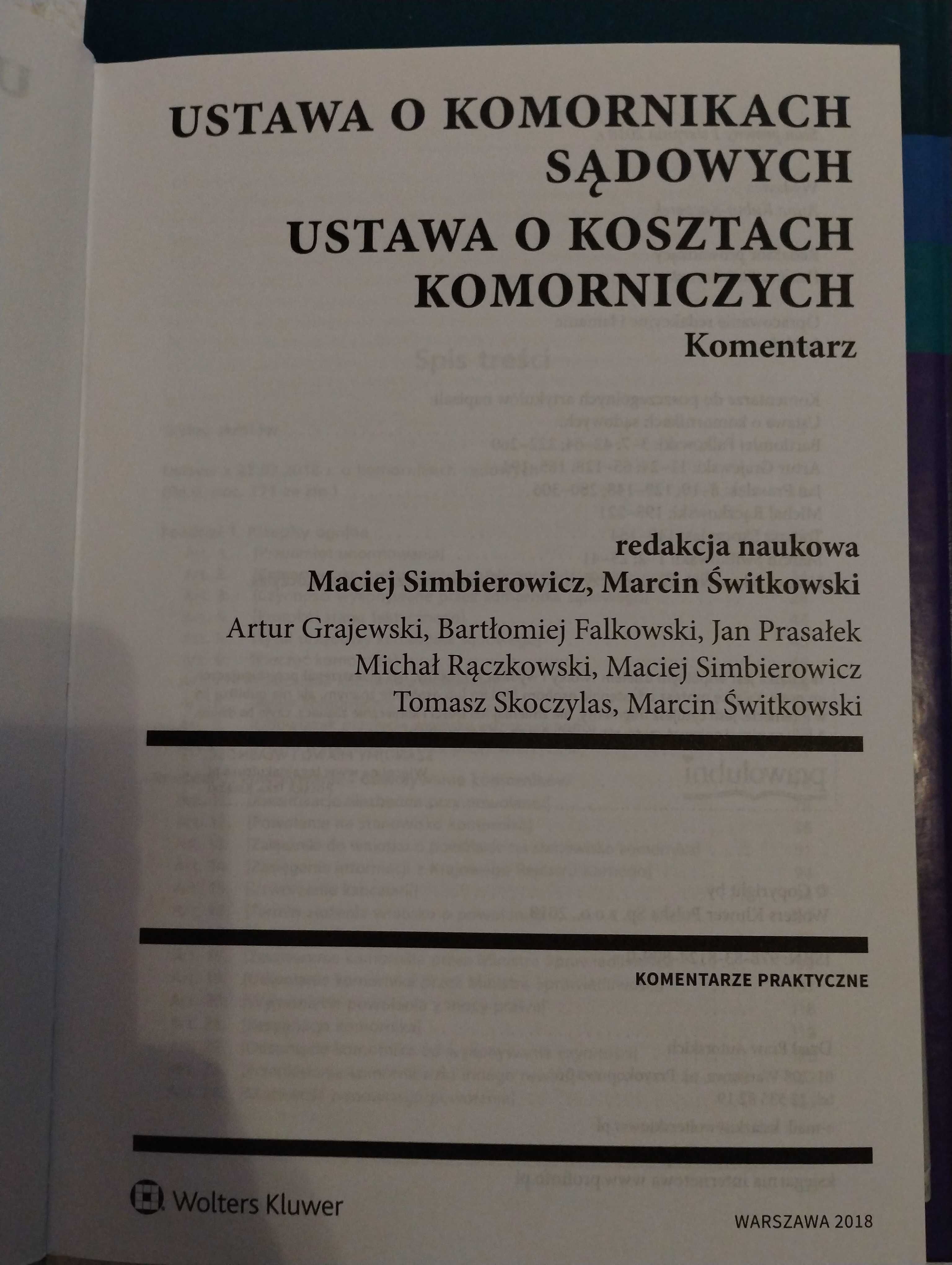 Książka ustawa o komornikach sądowych 2018