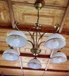 Piękna lampa pięcioramienna mosiężna