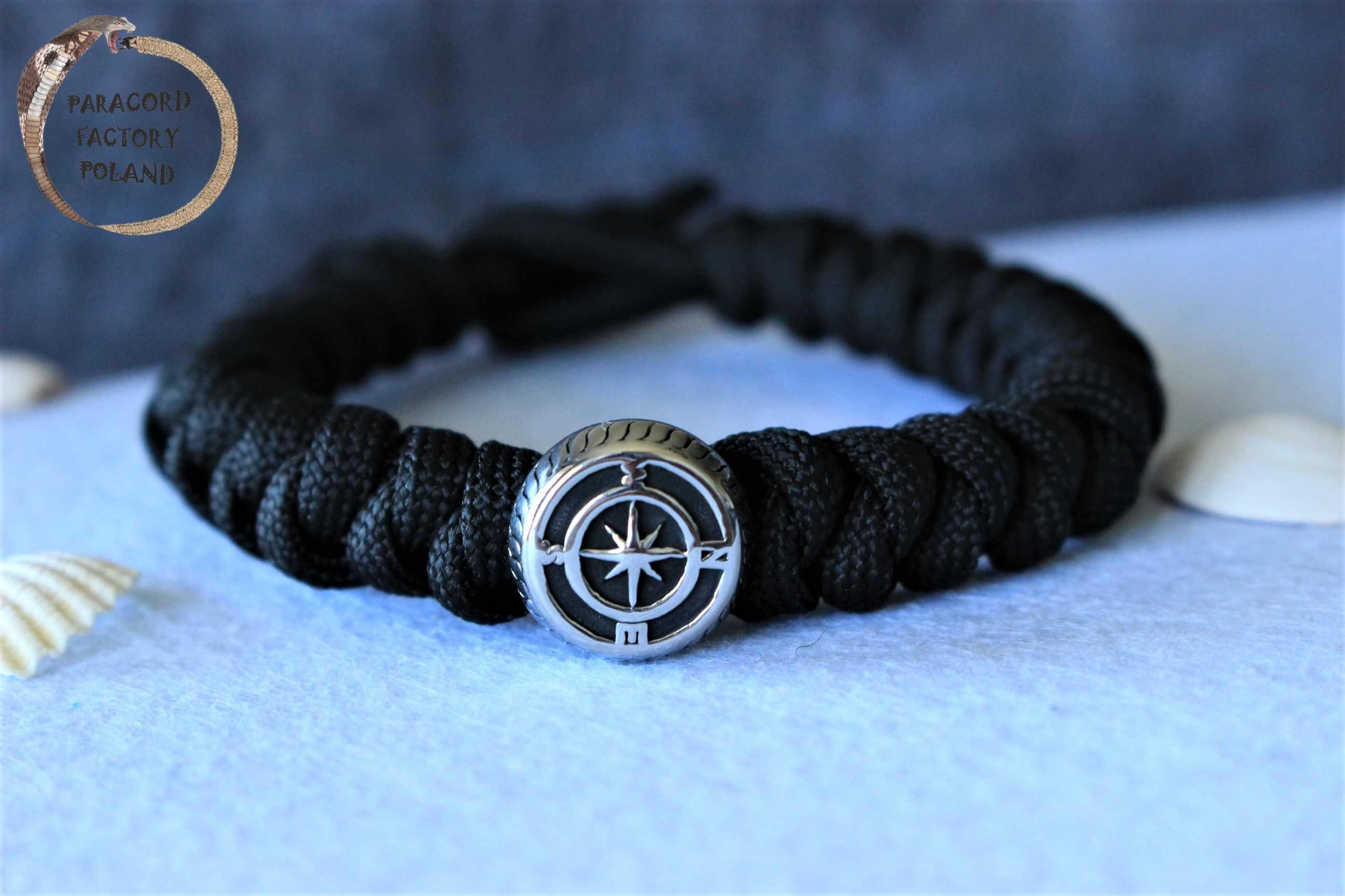Bransoletka knot żeglarska ster/róża wiatrów kotwica paracord handmade