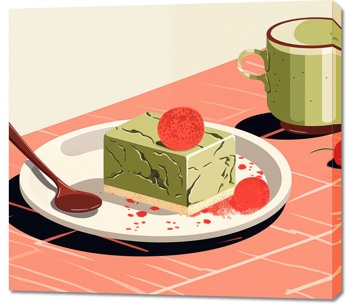 Obraz 100x90cm Deser Matcha