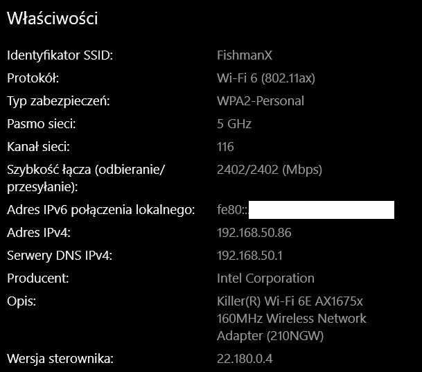 Karta WiFi AX 6E INTEL KILLER AX1675x wraz z AX210.NGWG.NVX  M2