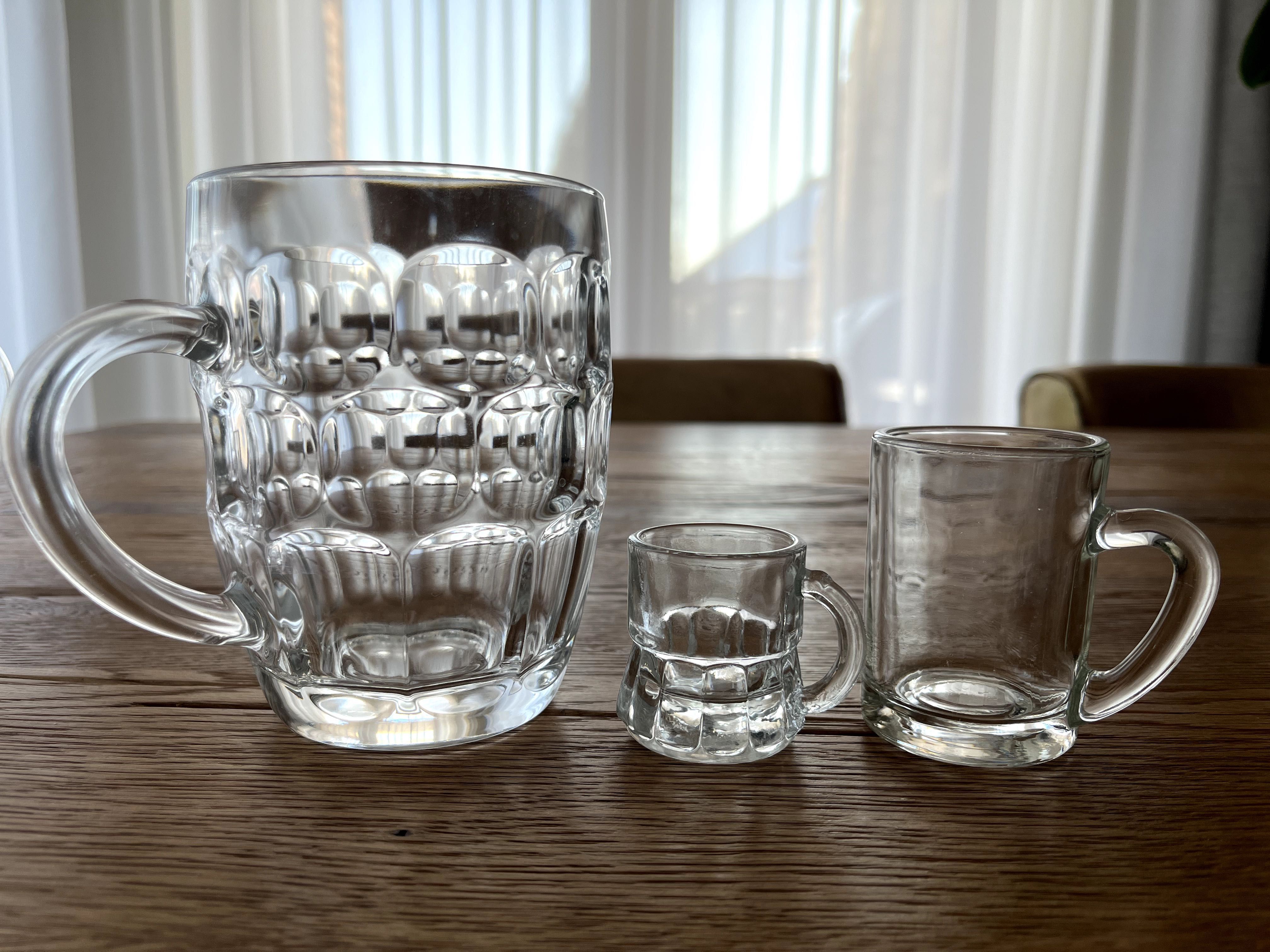 Kufle do piwa 0,5l + Mini kufel kieliszek grube szkło 25 ml 75 ml