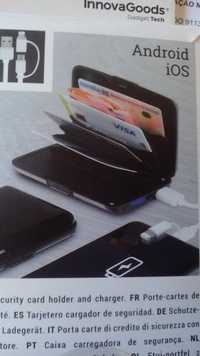 Power Bank com carteira eletrónica com proteção Tecnologia RFID