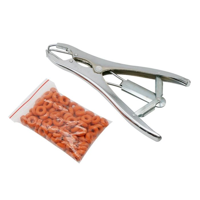 Комплект (щипці+гумові кільця 50шт) для безкровної кастрації тварин