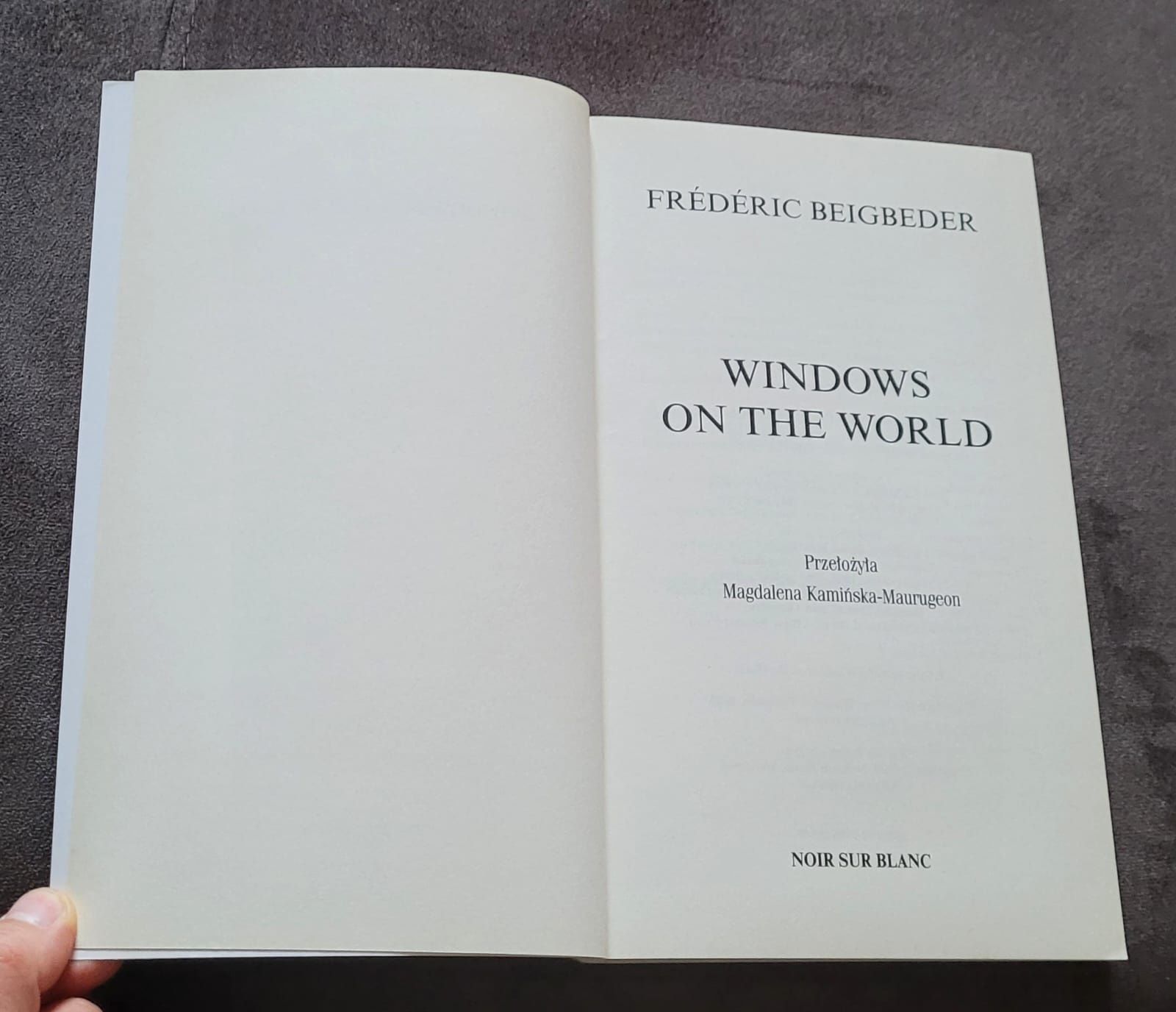 Książka " Windows on the World" F. Beigbeder