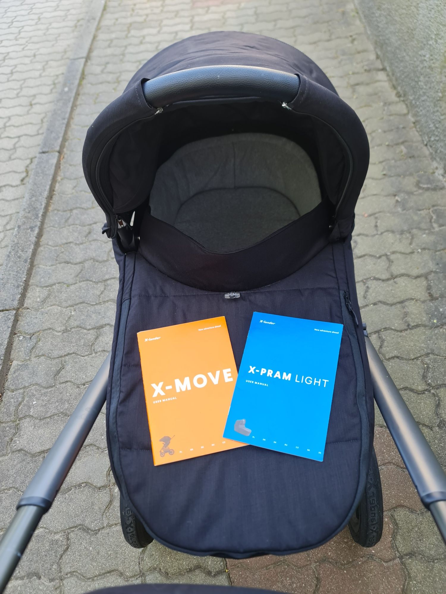 Wózek x-lander x-move z gondolą x-pram 2w1 wkładki i dodatki