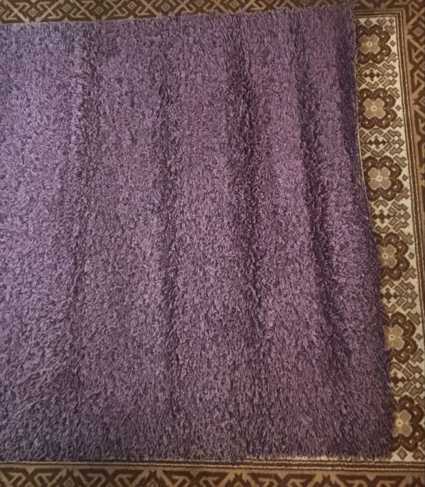 Fioletowy dywan super shaggy 160x230 używany wyprany