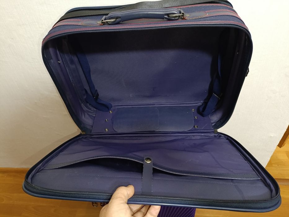 Валіза чоловіча фірмова PRESIDENT темносиня ділова ручна наплечний рем
