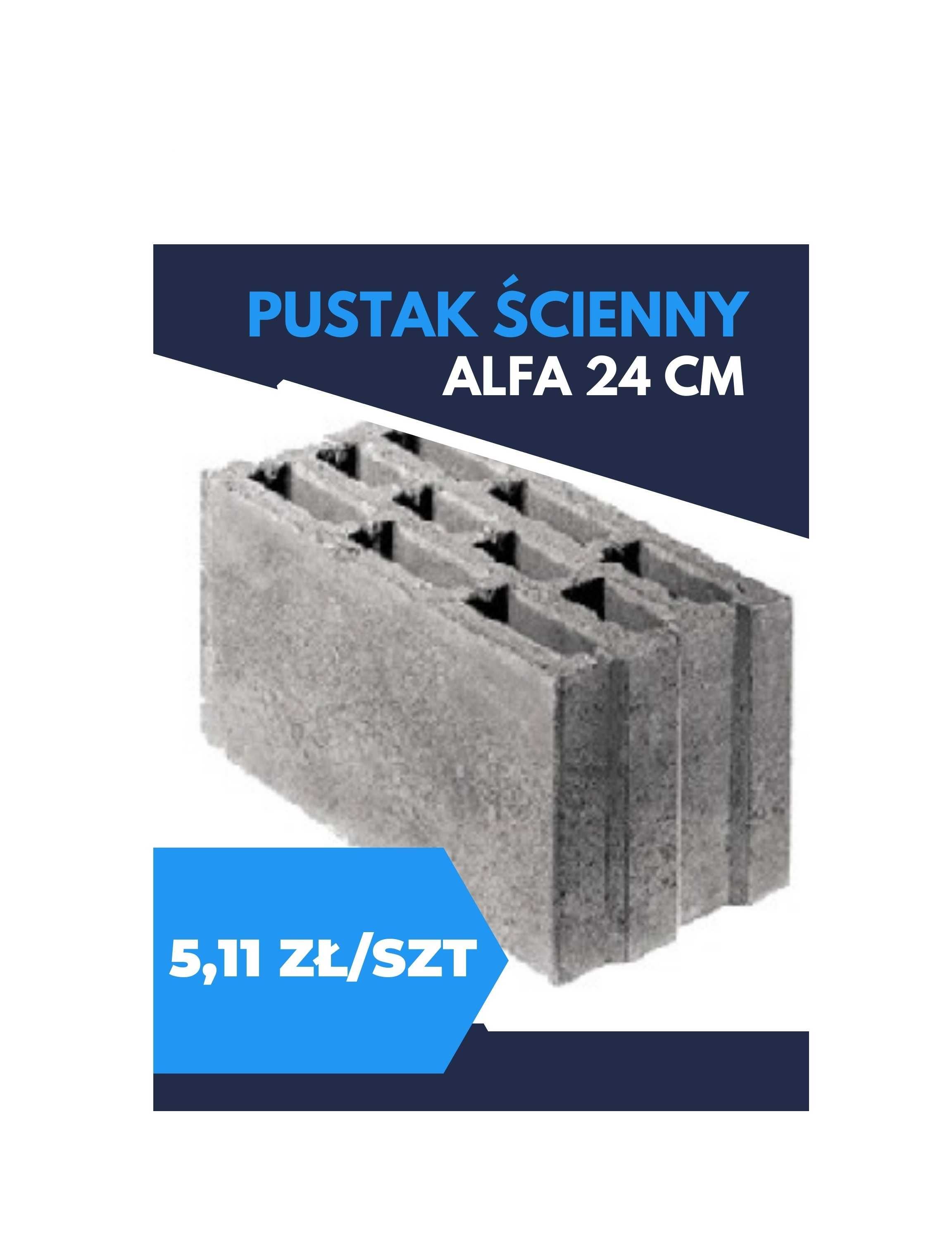 Pustak szlakowy Alfa 24 cm ścienny Leca 24 cm TRANSPORT