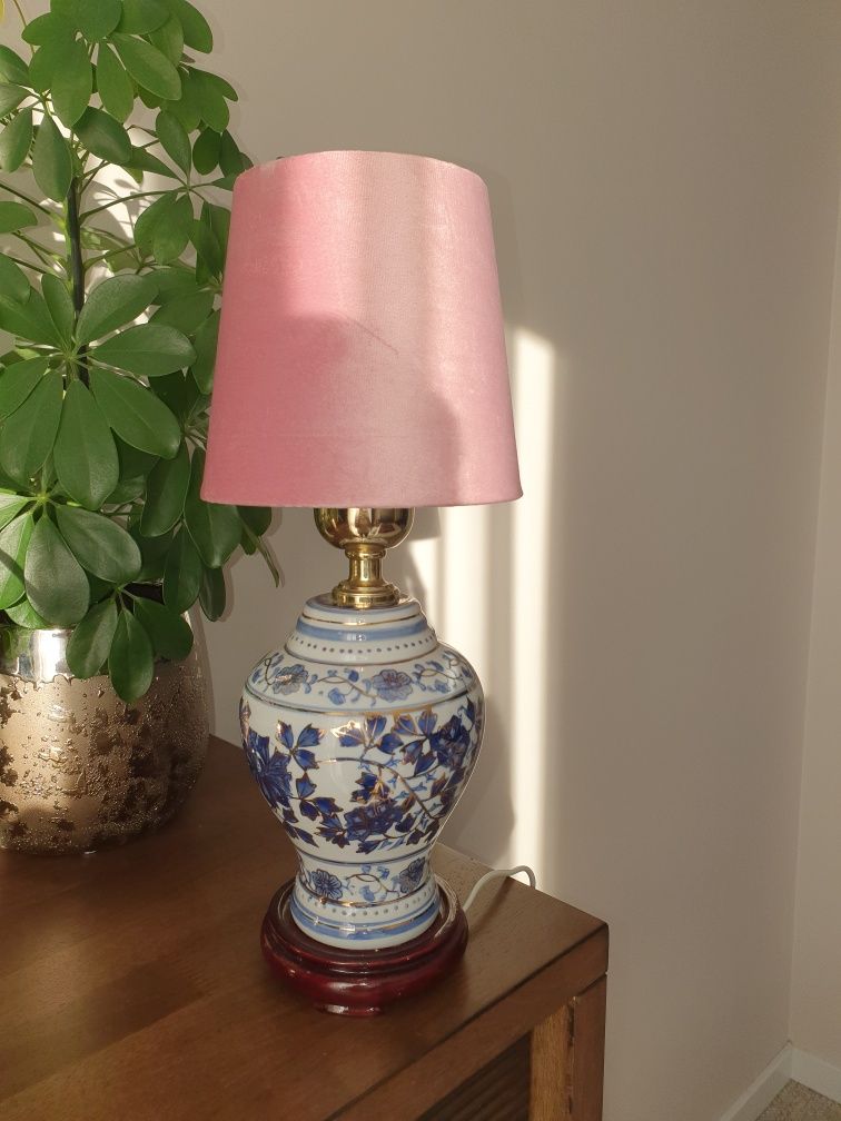 Lampa nocna podłogowa stojąca stołowa klosz vintage PRL kolekcja retro