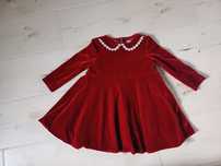 elegancka sukienka welurowa rozmiar 86-92