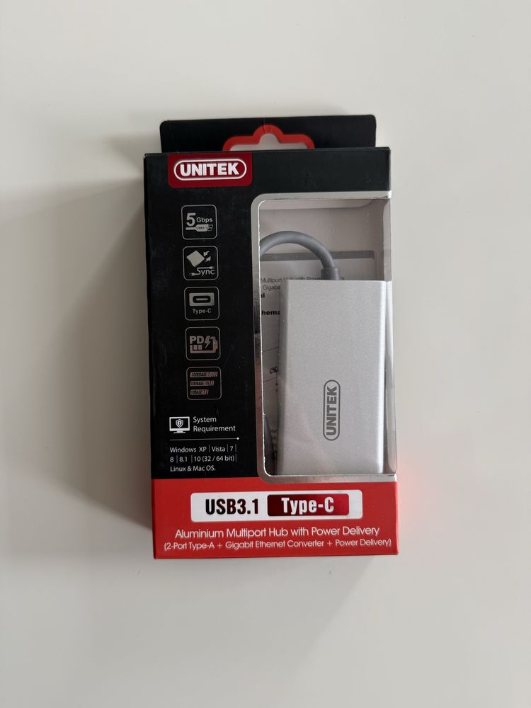 Unitek Y-9106 HUB USB-C (2x USB 3.1, Ethernet, USB-C)