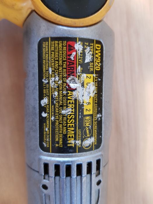Wkrętarka DeWalt DW920 na baterie 7.2V, wkrętak, DW920K-2, DW 920