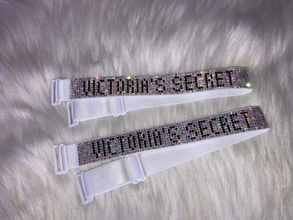 Białe ramiączka Victoria’s Secret opalizujące
