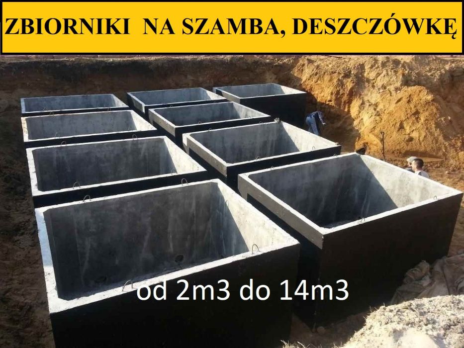 Szambo 4m3 Szamba betonowe zbiorniki zbiornik na deszczówkę 6 8 10 12