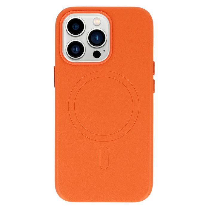 Magsafe Leather Case Iphone 14 Pomarańczowy