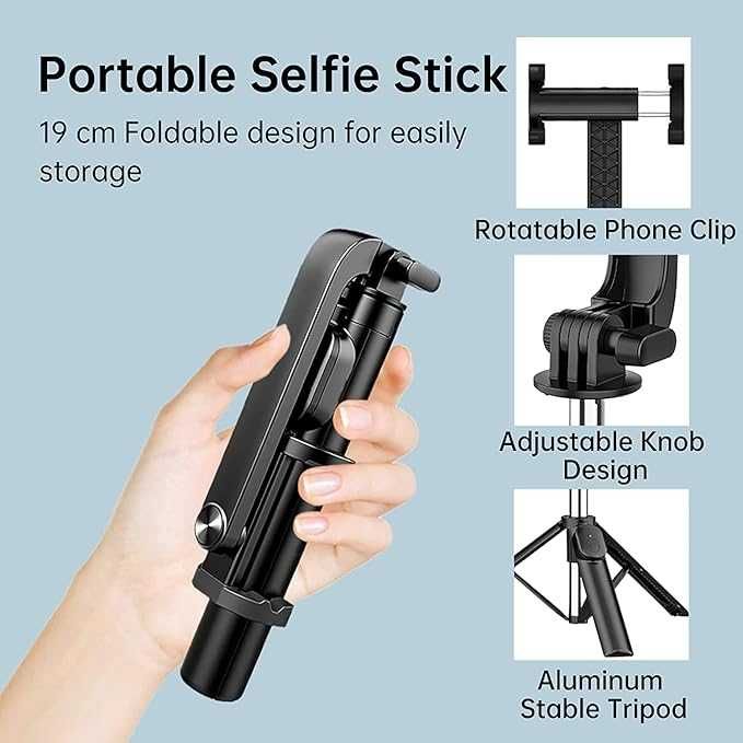 Satyw uchwyt kijek do telefonu z PILOTEM + LAMPA LED BLUETOOTH