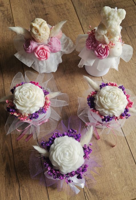 Flower box świece sojowe mini prezent dzień nauczyciela ozdoba