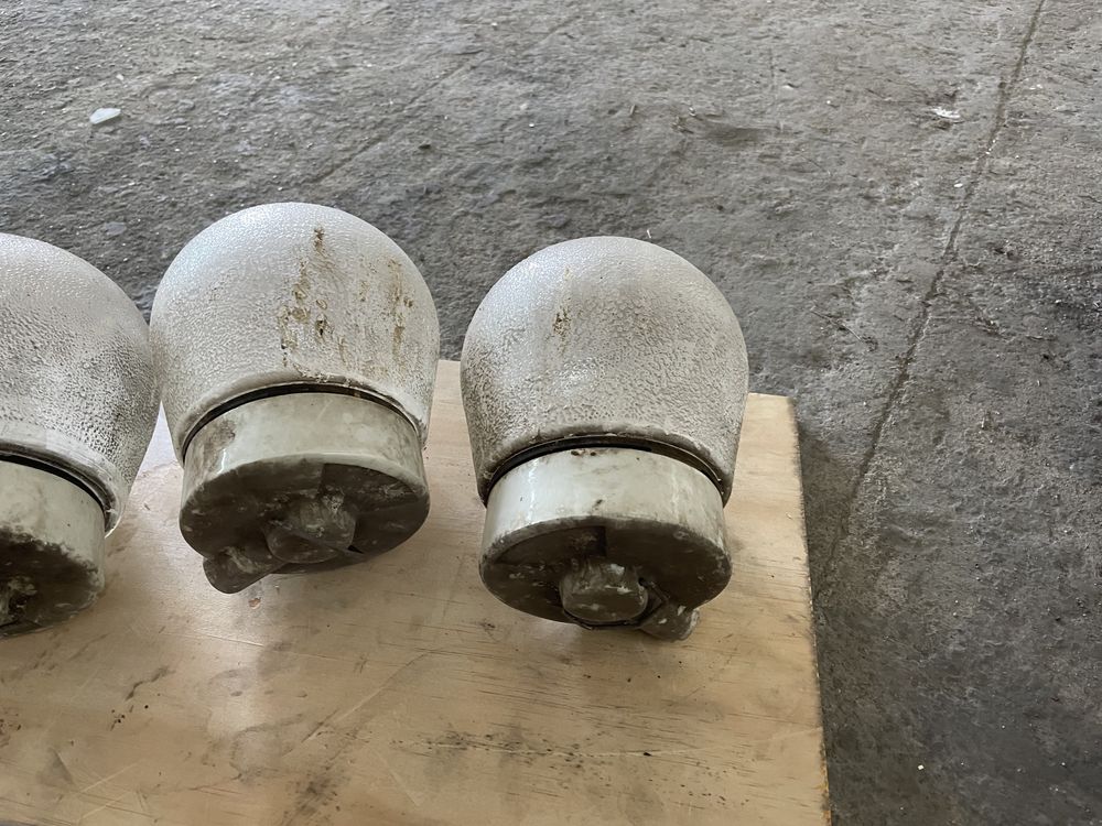 Oprawa klosz szklany PRL industrialna loft ceramiczny