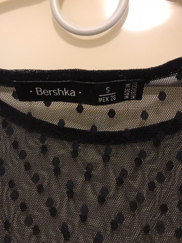 Bershka платье туника прозрачное в горох