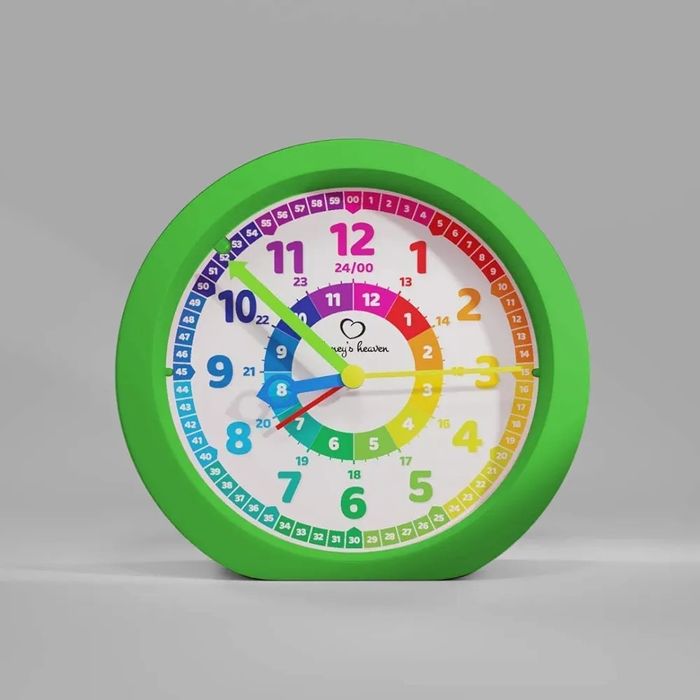 Zegarek budzik dzieciecy zielony do nauki czasu