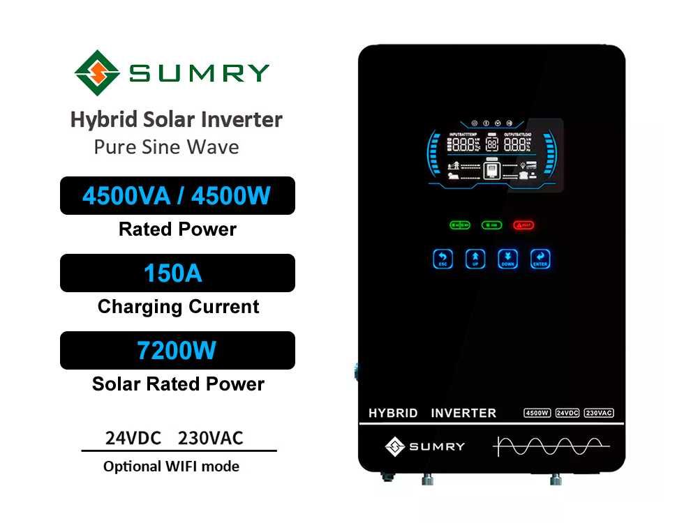 Гібридний сонячний інвертор SUMRY MPS-VX 4.5KW 24V Black - Новинка!