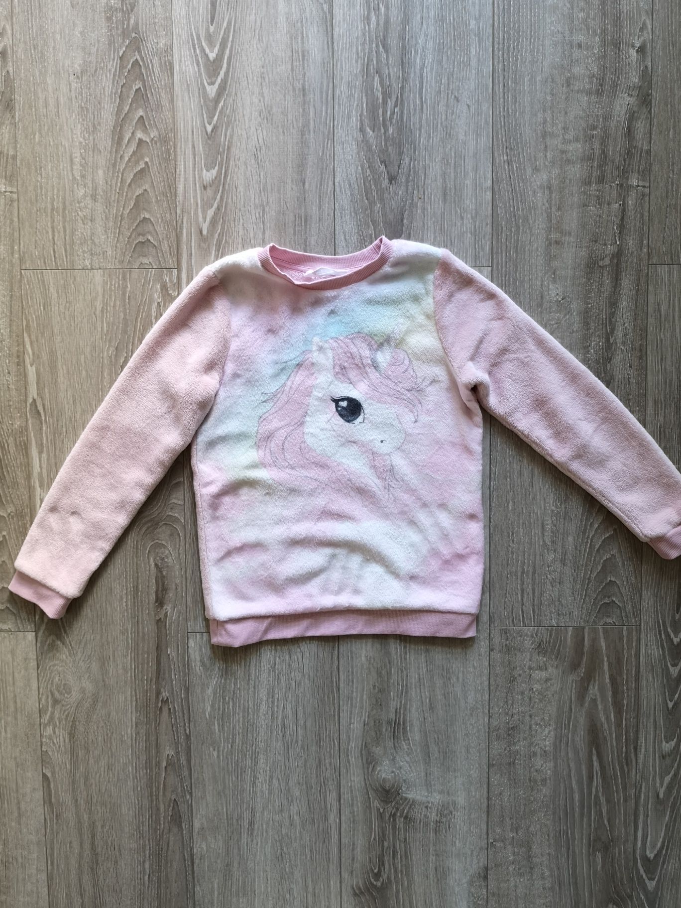 Bluza bluzka h&m 134 140 unikorn jednorożec nowa tęczowa kolorowa