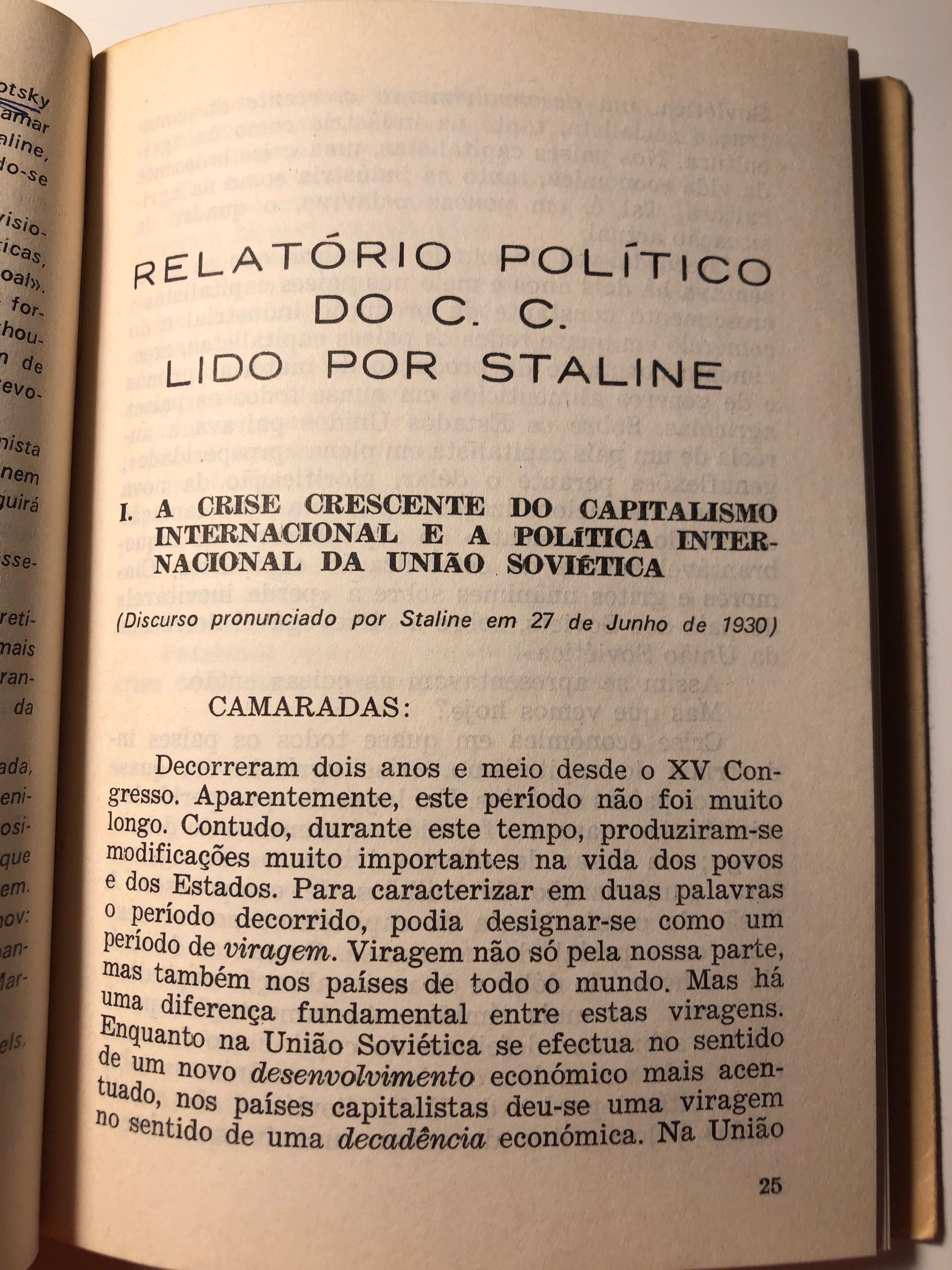 José Stalin. Três anos de execução do Plano Quinquenal.